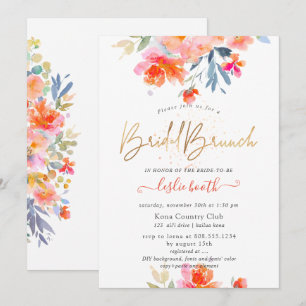 Convite PixDezines Watercolor, Bridal de Rosas de Jardim