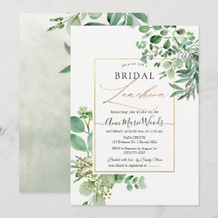 Convite PixDezines Watercolor Eucalyptus Bridal Luncheon 