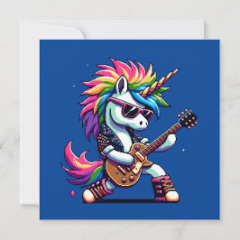 Convite Pixel Punk Rock Unicorn