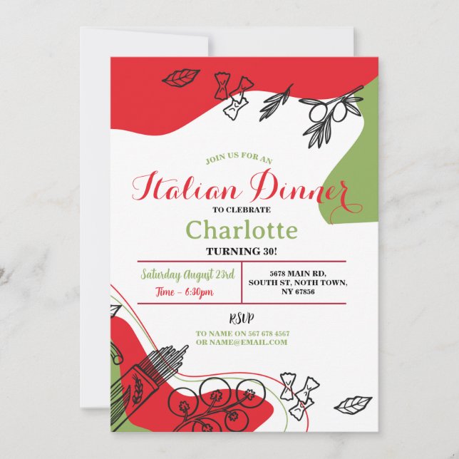 Convite Pizza - Almoço de Festa de aniversário Jante itali (Frente)