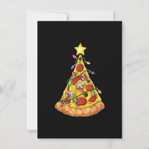 Convite Pizza Árvore de Natal Luzes Xmas Meninos Homens Cr