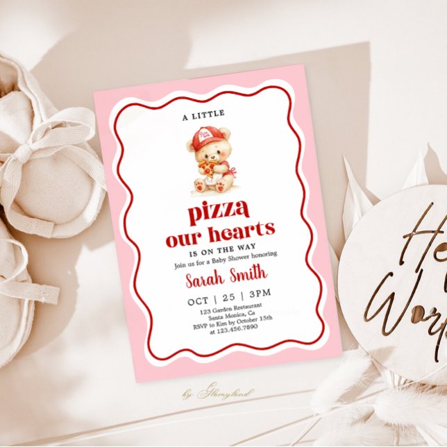 Convite Pizza Baby Shower Invitation (Criador carregado)