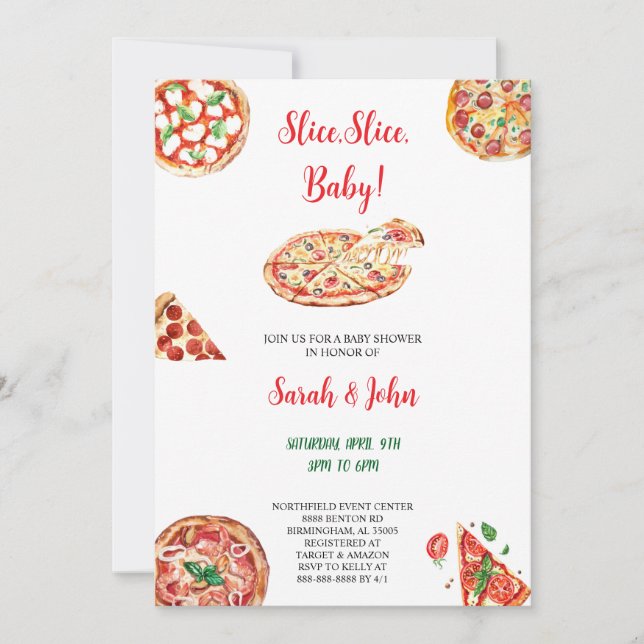 CONVITE PIZZA BABYSHOWER INVITATION (Frente)