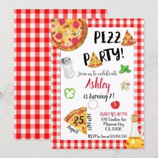 Convite Pizza Birthday Invitation, Pizza Invitation