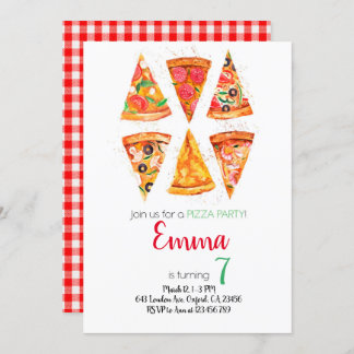 Convite Pizza Birthday Invitation, Pizza Invitation