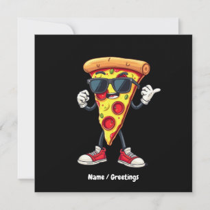 Convite Pizza Dançante Fatia Uma Design Reprodutiva e Deli