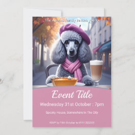 Convite Pizza de Abóbora e Poodle Latte de Pumpkin Picado