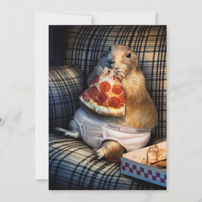 Convite Pizza De Comida De Cão De Prairie (Frente)