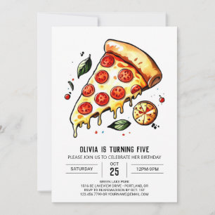 Convite Pizza de Queijo Whimsso Aniversário