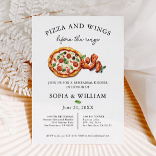 Convite Pizza e Asas Antes do Jantar de Ensaios dos Anéis