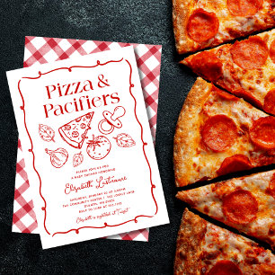 Convite Pizza e Chupetas: Chuvinha de Bebê Italiana Desenh