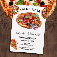 Pizza e Festa de noivado de Amor