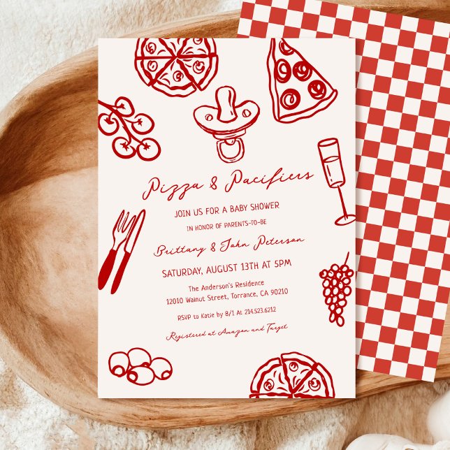 Convite Pizza e Pacificadores Pizza Chá de fraldas (Criador carregado)