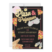 Pizza e pijamas Sleepover Party Aniversário