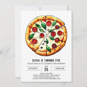 Convite Pizza Editável Foodie Aniversário
