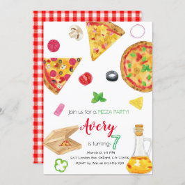 Convite Pizza Invitation, Pizza Invite, Pizza Birthday