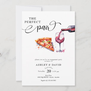Convite Pizza Italiana   Vinho Festa de Casamento