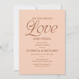 Convite Pizza Moderna Ensaio de Casamento Rosa Claro
