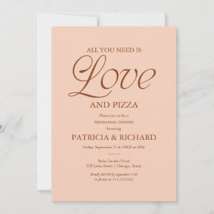 Convite Pizza Moderna Ensaio de Casamento Rosa Claro