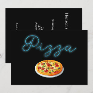 Convite Pizza Neon Glow
