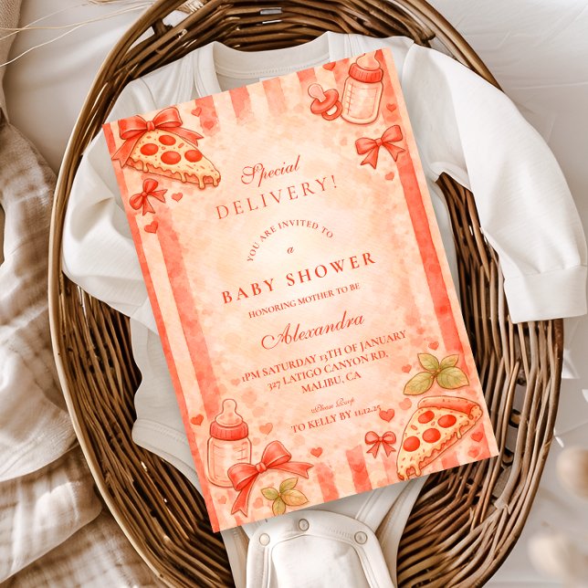 Convite Pizza Party Baby Shower (Criador carregado)