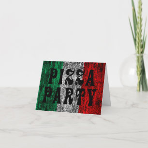 Convite pizza party (bandeira italiana)