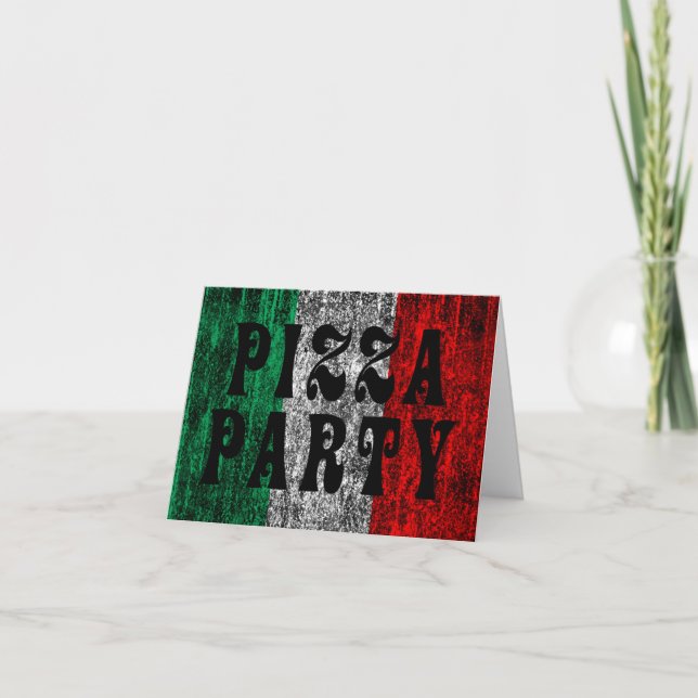 Convite pizza party (bandeira italiana) (Frente)