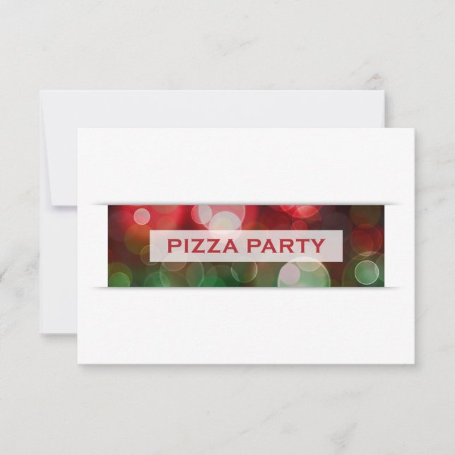 Convite pizza party bokeh (Frente)
