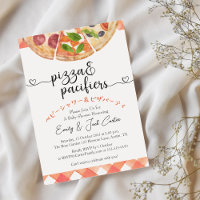Pizza Party Chá de fraldas Watercolor Red Gingham