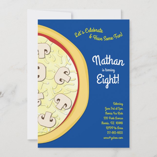 Convite Pizza Party Musanrom Pizza (Frente)