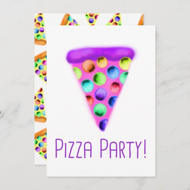 Convite Pizza Party (Roxo) (Frente/Verso)