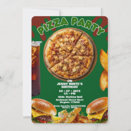 Convite Pizza Party Themed Invitation
