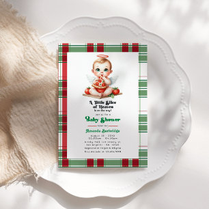 Convite Pizza-Pensava Uma Pequena Fatia de Chá de fraldas 