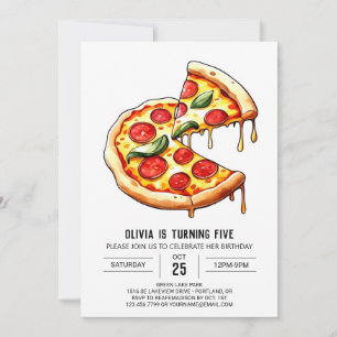 Convite Pizza Personalizada de Foodie Aniversário