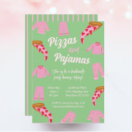 Convite Pizza Preppy e Despedida de Solteira de Pijama