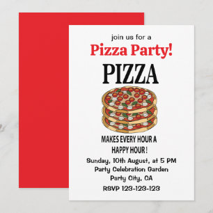 Convite Pizza Torna Cada Hora Uma Hora Feliz Pizza