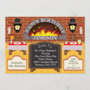 Convite Pizzaria Fogo Torrado Pizza Party Alergias Convida