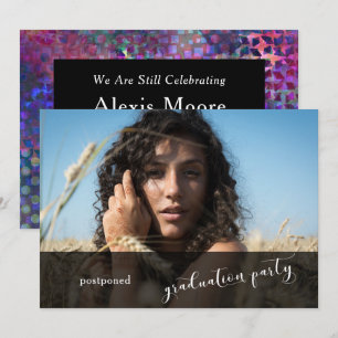 Convite Placa adiada de Festa de formatura colorido única