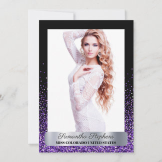 Convite Placa Automática de Pageant de Shimmer Roxo