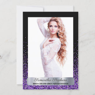 Convite Placa Automática de Pageant de Shimmer Roxo