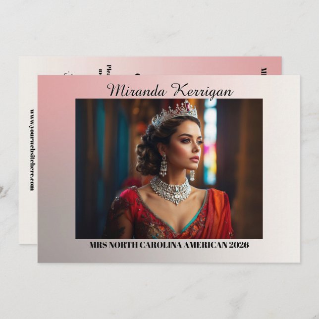 Convite Placa Automática de Pageant Pageant de Paisagem de (Frente/Verso)