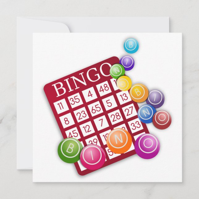 Convite Placa BINGO com BINGO Balls (Frente)