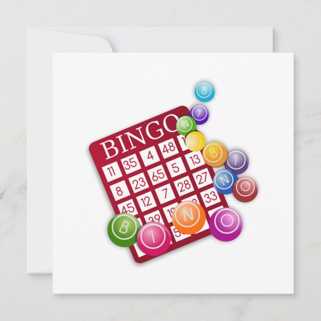 Convite Placa BINGO com BINGO Balls (Frente)