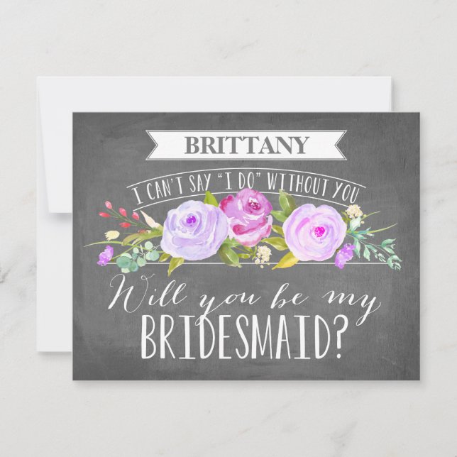 Convite Placa Bridesmaid | Bridesman (Frente)