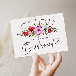 Convite Placa Bridesmaid de Buquê Floral