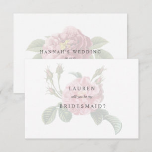 Convite Placa Bridesmaid do Rosa Elegante