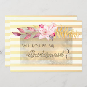 Convite Placa Bridesmaid (Flores de Ponta) Trituradas Mode