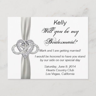 Convite Placa Bridesmaid Infinity Heart
