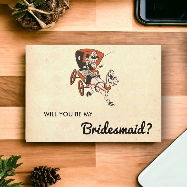 Convite Placa Bridesmaid Moderna do Meio século Retroativo (Criador carregado)