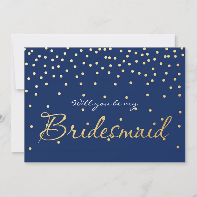 Convite Placa BRIDESMAID para pontos de Confetti com Folha (Frente)